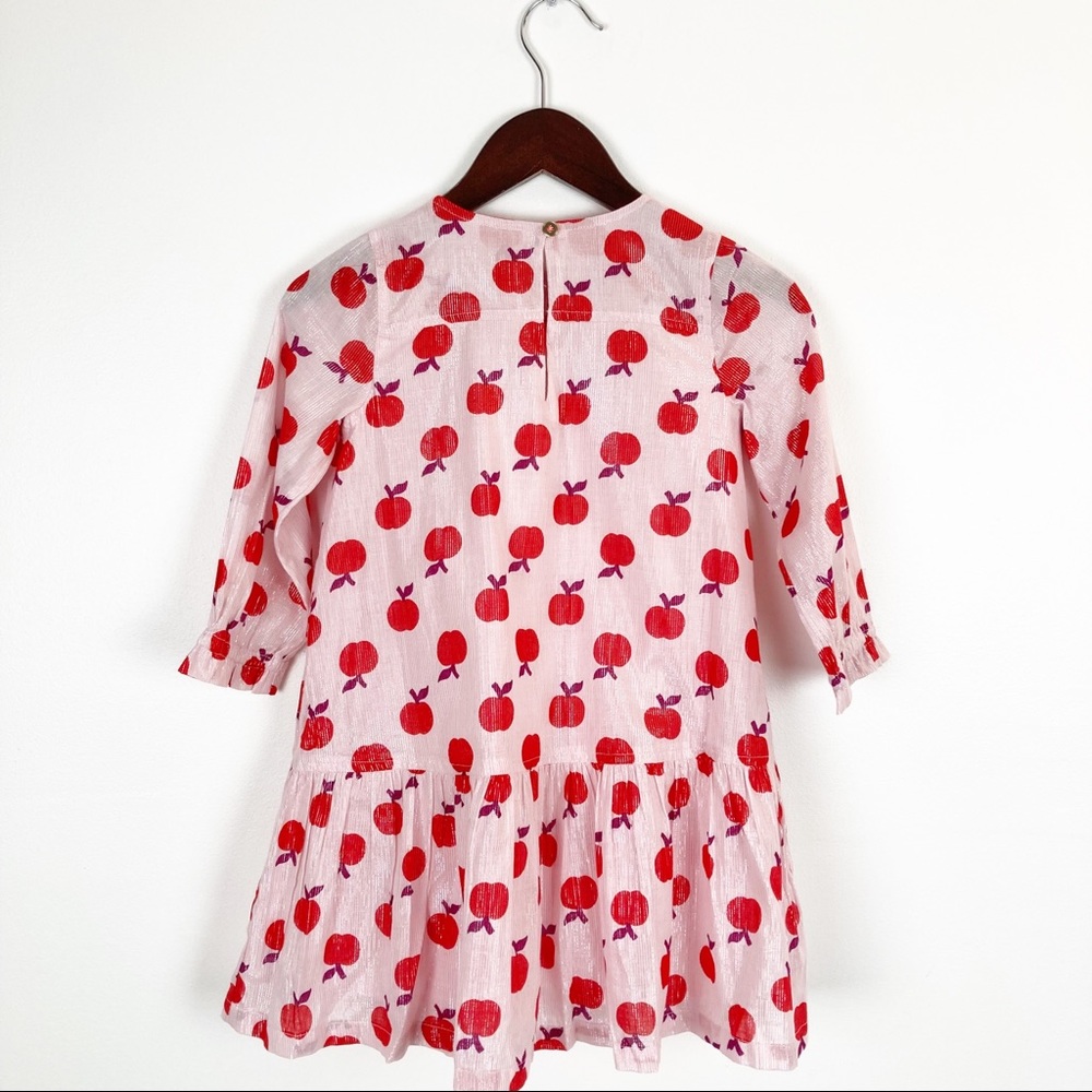 Crewcuts Apple Print Peasant Dress Size 4 NWT - Picture 3 of 11